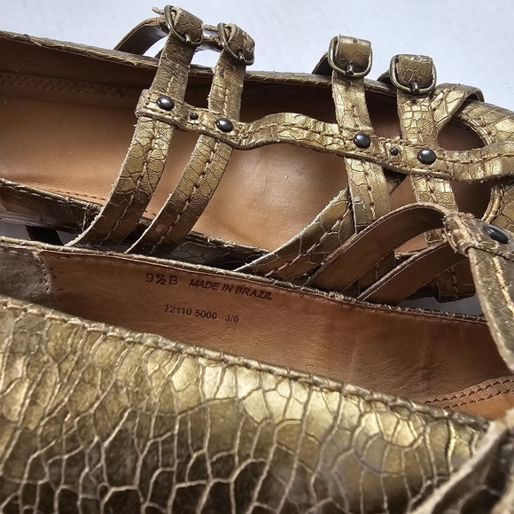 Frye Anna Crackled Leather Multi Strap Gold - Picture 7 of 13